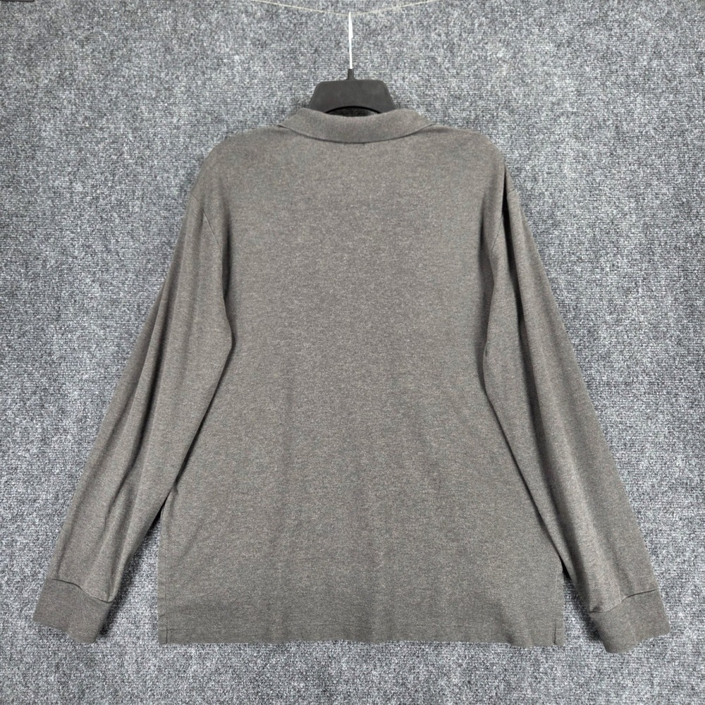 Polo Ralph Lauren Pima Cotton Polo Long Sleeve Shirt Men's Large Gray Cotton - Picture 8 of 11
